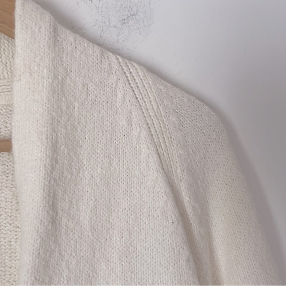 J. Jill Striped Longline Open Sweater Cardigan Knit Coastal Grandma Cream/Navy - Picture 3 of 15